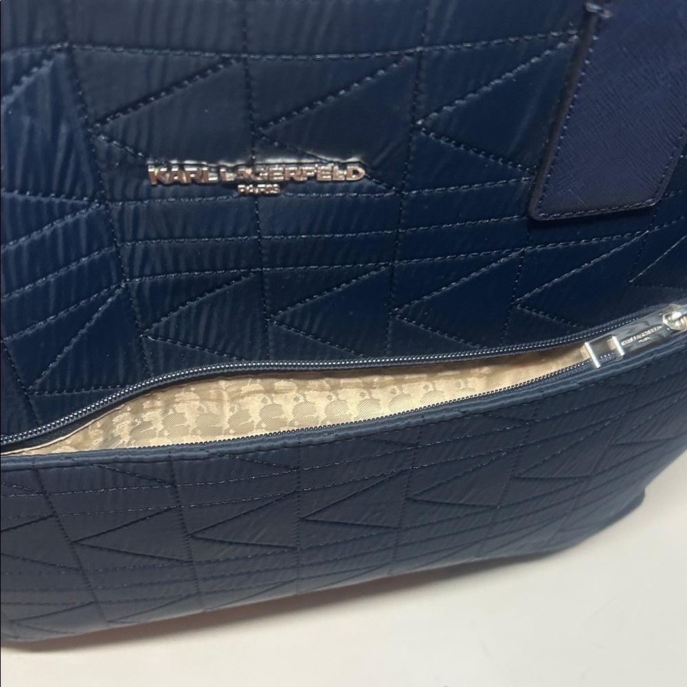 Karl Lagerfeld Quilted Navy Tote - Picture 3 of 6